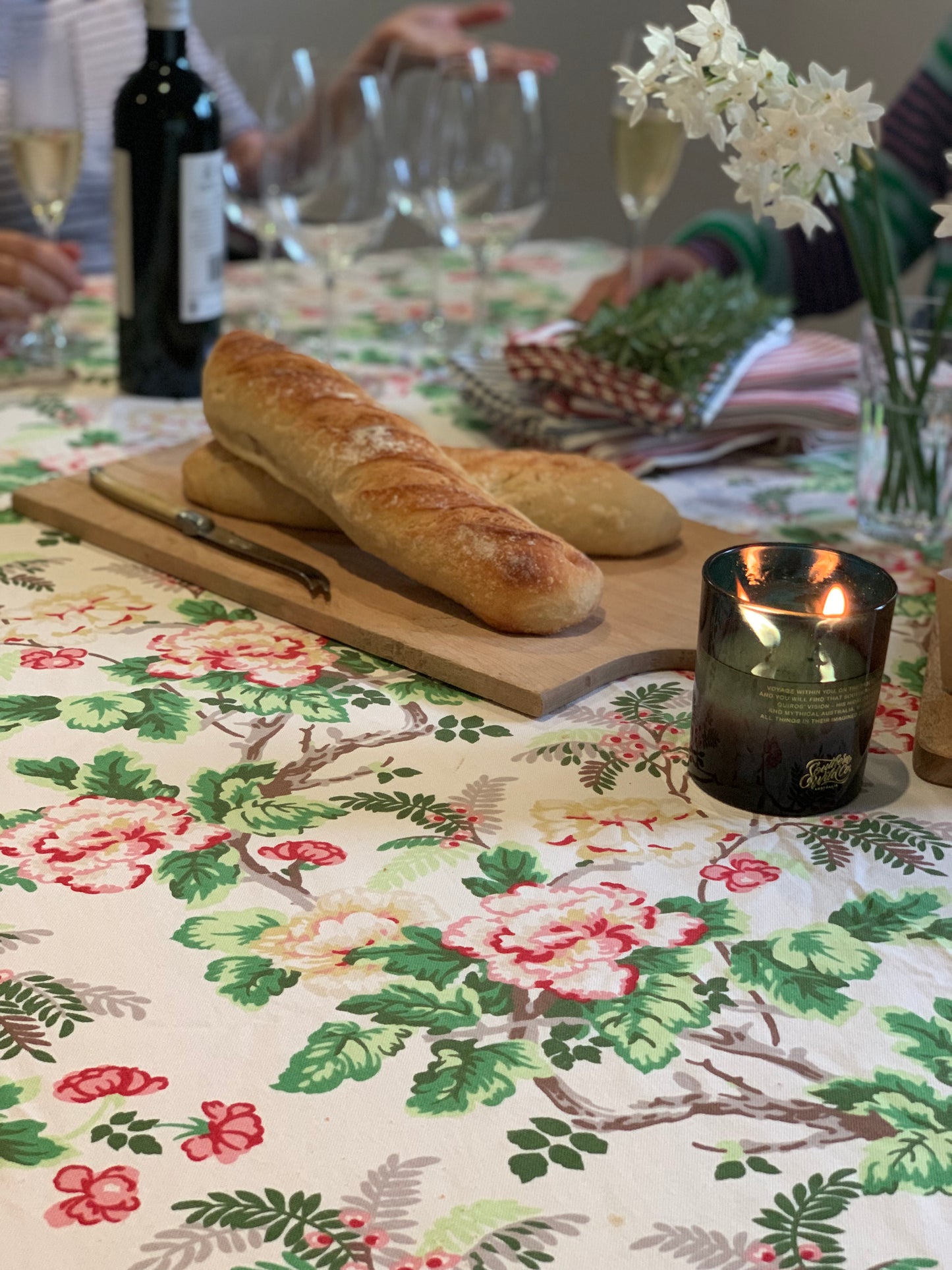 Pretty in Peonies weighted tablecloth